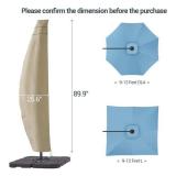 JOYESERY Patio Umbrella Covers Zippered Waterproof Outdoor Offset, Fit for Cantilever Umbrella 9-11 Feet, Beige