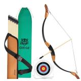 Wooden Bow and Arrow for Kids Archery Games, Kids Bow and Arrow Set with 10 Arrows, 3 Targets, Quiver & Storage Bag, Kids Archery Set Toy for Left Or Right Handers Sports & Outdoor Play
