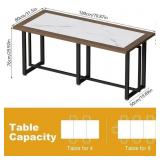 PAKASEPT 70.8" Large Kitchen Dining Room Table for 6-8 People, Rustic Farmhouse Wood Style Rectangle Apartment Dinning Room Dinette Tables for Eating Dinner