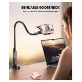 Lamicall Gooseneck Phone Holder for Bed - Cell Phone Mount Clamp Clip, Flexible Long Arm, Overhead Mount for Desk Headboard Bedside, for iPhone Air 17 Pro Max, 16 Pro Max, 15, 14 & 4-7 Phone