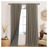 KOUFALL Taupe Blackout Curtains 84 Inch Length 2 Panel Set Warm Light Brown Linen Black Out Bedroom Windows Living Room Curtains 84 Inches Long Drapes