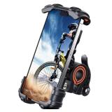 Lamicall Bike Phone Holder, Motorcycle Phone Mount - Motorcycle Handlebar Cell Phone Clamp, Scooter Phone Clip for iPhone 14 Plus/Pro Max, 13 Pro Max, S9, S10 and More 4.7 - 6.8" Smartphone, Orange