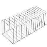 Ctosree Acrylic File Organizer for Desk Vertical 15 Compartments File Sorter Mail Organizer Desktop Countertop Folder Stand Racks For Office Home School Desk(Rectangle,Clear)