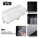 Ctosree Acrylic File Organizer for Desk Vertical 15 Compartments File Sorter Mail Organizer Desktop Countertop Folder Stand Racks For Office Home School Desk(Rectangle,Clear)