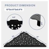 HIDROP Matte Black Corner Shower Shelf 10" Triangular Stainless Steel Bathroom for Tiled Wall, 2 Pack No Drilling