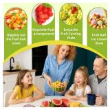 Suuker Melon Baller Scoop Set,4 In 1 fruit Cutters Shapes, Watermelon Scooper Fruit scooper And Baller (Green)