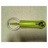Suuker Melon Baller Scoop Set,4 In 1 fruit Cutters Shapes, Watermelon Scooper Fruit scooper And Baller (Green)