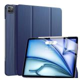 Soke Case for iPad Air 13 Inch (M3/M2) 2025/2024,iPad Pro 12.9 2022 2021(6th 5th Generation) - [Slim Trifold Stand + Auto Wake/Sleep],Protective Hard PC Back Cover (Navy) - Retail: $10