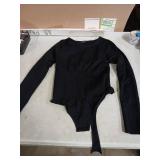 EUYZOU Women Tummy Control Shapewear Bodysuit Long Sleeve Round Neck Body Shaper Seamless Compression Bodysuit, Black XL/XXL