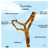 ShawnCo Dream Walk No-Pull Dog Harness- Adjustable, Comfortable, Easy to Use Pet Halter to Help Stop Pulling for Small, Medium and Large Dogs (Sunset Orange, M)