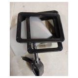 Acrylic Sign Holder with Clamp, 6 x 9 Inch Double Head Display Clips, PVC Card Protector, Rotating Price Tag Clip for Hangrails or Tubes (Pack of 7) (Black) - Retail: $21