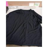 Dokotoo Womens Ladies Summer Casual Office V Neck Chiffon Cuffed 3/4 Sleeve Solid Tunic Tops and Blouses for Work Loose Fitting Shirts for Women 2025 Black US 12 14Lg