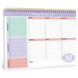 Weekly To Do List Notepad with 52 Undated Sheets - Weekly Desk Planner for Women & Man, Work and Home - Violet Dream - Retail: $8