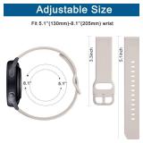 AK Bands Compatible with Samsung Galaxy Watch Active 2 Band 40mm 44mm / Galaxy Watch Active, 20mm Soft Silicone Strap Replacement Sport Wristbands for Galaxy Watch 3 41mm / Galaxy Watch 42mm (Starligh