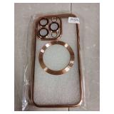 KSWOUS Magnetic Clear for iPhone 15 Pro Case [Compatible with MagSafe] [Full Camera Lens Protection] Luxury Plating Women Girls Men Cover Shockproof Protective Phone Case for iPhone 15 Pro Gold