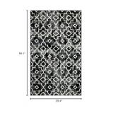 Wonnitar Moroccan Washable Area Rug - Bedroom 3x5 Black Rug Non-Slip Distressed Entry Rug Modern Geometric Trellis Black and White Throw Mat Floor Carpet for Desk Dining Table Dorm (Black,3