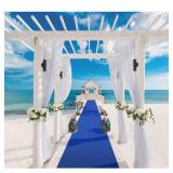 EZLucky Navy Blue Carpet Runner for Party, 2.6X15 ft, 130GSM Felt Non-Woven with Double-Sided No Traces Adhesive Sticke, Aisle Runner for Wedding, Movie Theme Party Decos, Blue Rug for Prom - Retail: 
