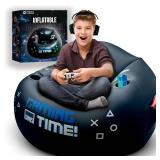 Inflatable Gaming Chair for Kids & Teens with Cup Holders and Side Pocket - This Air Gaming Bean Bag Chairs for Kids is The Perfect Furniture for Gamer Room Decor - Perfect Gaming Stuff for Boys 4-12 