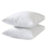 basic home 20x20 Decorative Throw Pillow Inserts-Down Feather Pillow Inserts-Square-Cotton Fabric-Set of 2-White. - Retail: $30