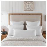 basic home 20x20 Decorative Throw Pillow Inserts-Down Feather Pillow Inserts-Square-Cotton Fabric-Set of 2-White. - Retail: $30