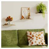 Fixwal Floating Shelves for Wall No Drilling, 3pcs Renter Friendly Shelves Adhesive Shelves No Screws for Living Room Bedroom Bathroom Kitchen (Middle)