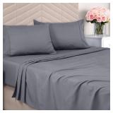 Utopia Bedding Queen Sheet Set Brushed Microfiber Ultra Soft Bed Sheets for Queen Size Bed Set Deep Pocket, Wrinkle & Fade Resistant Includes 1 Fitted, 1 Flat, 2 Pillowcases (Grey)