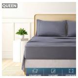 Utopia Bedding Queen Sheet Set Brushed Microfiber Ultra Soft Bed Sheets for Queen Size Bed Set Deep Pocket, Wrinkle & Fade Resistant Includes 1 Fitted, 1 Flat, 2 Pillowcases (Grey)