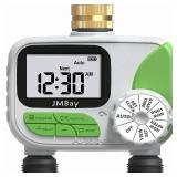 Sprinkler Timer Water Timer for Garden Hose 2 Zone, Auto Faucet Hose Timers and Irrigation System for Yard Greenhouse, Waterproof Digital Sprinkler Controller with Pure Brass Inlet for Lawn - Retail: 