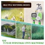 Sprinkler Timer Water Timer for Garden Hose 2 Zone, Auto Faucet Hose Timers and Irrigation System for Yard Greenhouse, Waterproof Digital Sprinkler Controller with Pure Brass Inlet for Lawn - Retail: 