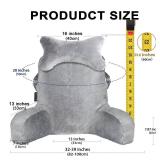 SLIGUY Reading Pillow for Sitting in Bed Couch Adult, Back Pillow with arm Support and Pockets, Adult Back Pillow Bed Chair for Bed Rest, Reading, Watching TV, Gaming for Boys and Girls Light Grey - R