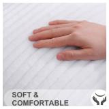 Simmore Decorative Fall Throw Pillow Covers 18x18 Set of 2, Soft Natural Plush Flannel Double-Sided Fluffy Couch Pillow Covers for Sofa Living Room, White - Retail: $14