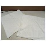 Simmore Decorative Fall Throw Pillow Covers 18x18 Set of 2, Soft Natural Plush Flannel Double-Sided Fluffy Couch Pillow Covers for Sofa Living Room, White - Retail: $14