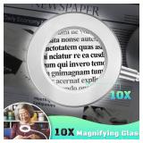 10X Magnifying Glass with Light, Clip on Mganifier with Light, 48 LED Desk Lmap Magnifying Glass wtih Clamp, 3 Modes Dimmable LED Lamps for Bed Work Crafts DIY Repair Gray - Retail: $16