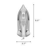 Sunbeam Turbo Steam Iron, 1700 Watt, Nonstick Ceramic Soleplate, Horizontal or Vertical Shot of Steam, Quick Heating, 3-Way Auto-Off, White and Chrome,9.3"L x 3.7"W - Retail: $33