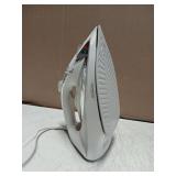 Sunbeam Turbo Steam Iron, 1700 Watt, Nonstick Ceramic Soleplate, Horizontal or Vertical Shot of Steam, Quick Heating, 3-Way Auto-Off, White and Chrome,9.3"L x 3.7"W - Retail: $33