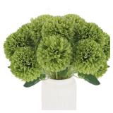 Hananona 12 Pcs Artificial Chrysanthemums Flowers Ball Flower, Fake Mums Flowers Green Silk Flowers for Home Decor Indoor Floral Arrangement St Patricks Day Table Centerpiece (12, Green) - Retail: $14