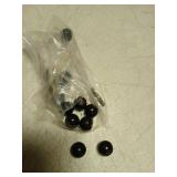 M METERXITY 12-Pack Threaded Ball Knobs, M4 Female Thread 16mm Dia. Thermoset Ball Knob for Lathe/Machine/Lawn Mowers, Round Phenolic Brass Insert Lever Handle [Black] - Retail: $9