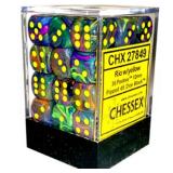 Chessex Festive Rio/Yellow 12mm d6 Dice Block (36)