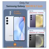 FNTCASE for Samsung Galaxy S24-FE Case: Dual Layer Protective Heavy Duty Cell Phone Cover | Shockproof Rugged with Non-Slip Textured | Military Grade Drop Protection Bumper Tough (Black) - Retail: $10
