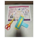 Gilprop Paper Crimper, Pinking Shears, 30 Sheets Butterfly Glossy Thin Inkjet Paper, Double Sided Tape for Crafts Butterfly Birthday Party Supplies for Chip Bag Making - Retail: $18