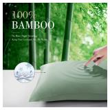 WishSmile Cooling Pillowcases Queen Pillow Cases Set of 2,Hair and Skin Friendly,Jade Green,20x30 inches - Retail: $14