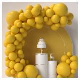 Mustard Yellow Balloon Garland Arch Kit - 84pcs, 5in +12in +18in Matte Yellow Latex Balloons for Birthday, Baby Shower, Thanksgiving & Festivals - Retail: $9