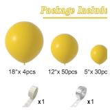 Mustard Yellow Balloon Garland Arch Kit - 84pcs, 5in +12in +18in Matte Yellow Latex Balloons for Birthday, Baby Shower, Thanksgiving & Festivals - Retail: $9