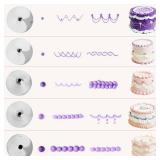 GOOTRADES 7 Pcs-Set Cake Decorating Tips (5 Writing Tube,1 Coupler,1 Silicone Pastry Bag) - Retail: $9