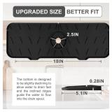 Meiliweser Silicone Faucet Splash Guard Gen 2 - Outlet & Slope Upgraded Faucet Water Catcher Mat - 15 x 5.5 - Sink Sponge Holder for Kitchen, Bathroom(Black)