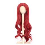 Miss U Hair 7-8 Inch 1/4 BJD Doll Wig Long Wavy Red MSD DOD Pullip Dollfie Doll Wig DIY Handmade Accessories - Retail: $12