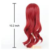 Miss U Hair 7-8 Inch 1/4 BJD Doll Wig Long Wavy Red MSD DOD Pullip Dollfie Doll Wig DIY Handmade Accessories - Retail: $12