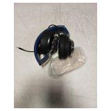 COOSII AC01 Over-Ear Headphones Wired, Passive Noise Isolating Corded Stereo Headsets with Mic Volume Control for Adults Teens 3.5mm for Chromebooks, Laptop, Computer, Tablets, Travel (Black Blue) - R