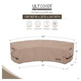 ULTCOVER Waterproof Patio Curved Sofa Sectional Cover for 3-4 Seaters Outdoor Furniture Couch 126"(Back Arc Length) x 82"(Front Arc Length) - Retail: $62