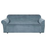 H.VERSAILTEX Stretch Velvet Sofa Covers for 3 Cushion Couch Covers Sofa Slipcovers Furniture Protector Soft with Non Slip Elastic Bottom, Crafted from Comfy Rich Velour (Sofa 72